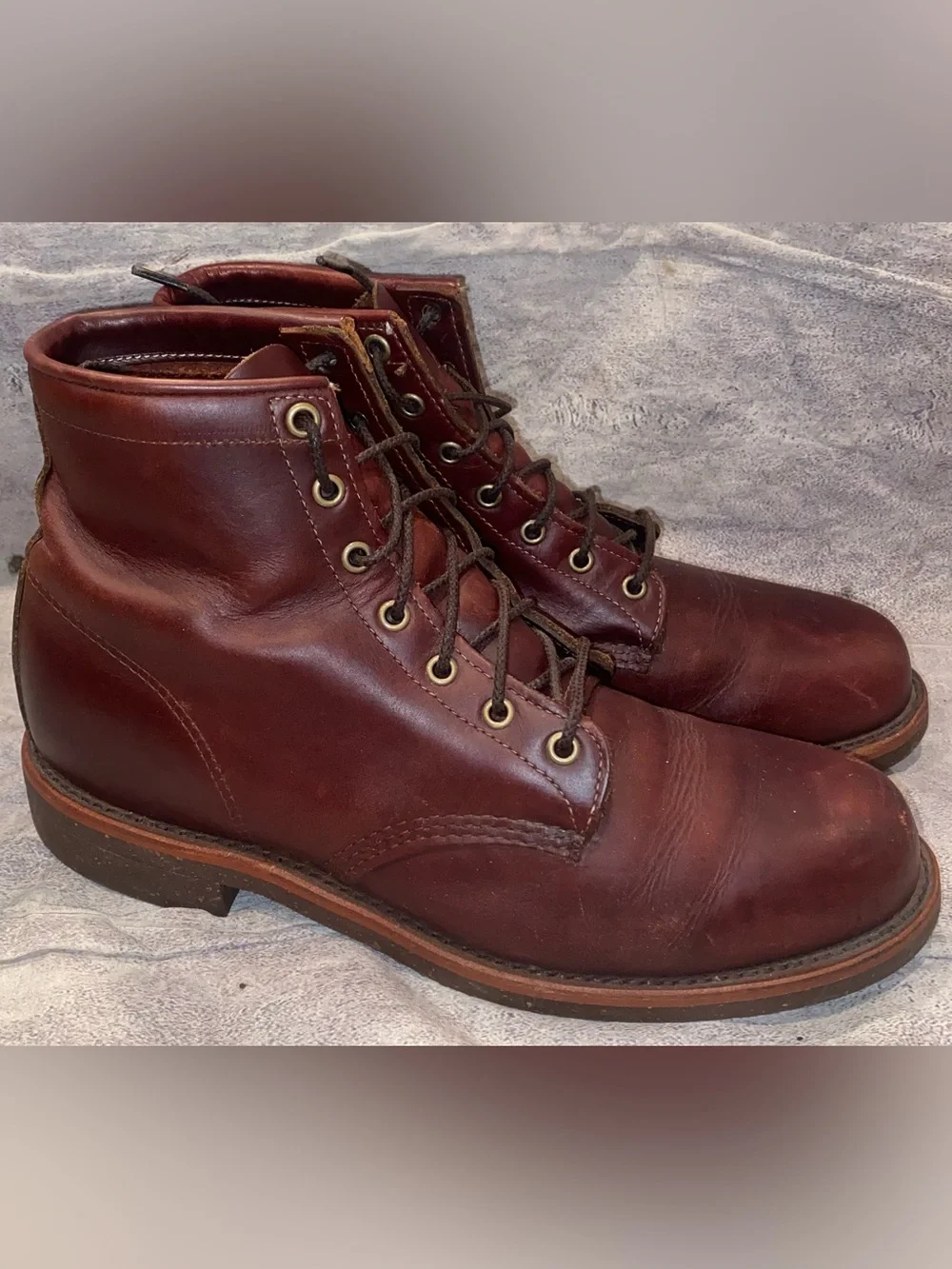 LL Bean x Chippewa Katahdin Work Lace Up Service Boots 11 Oxblood Vintage Vibram